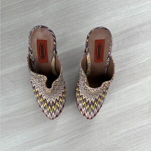 Missoni Zigzag Patterned Mules in Yellow and Purple